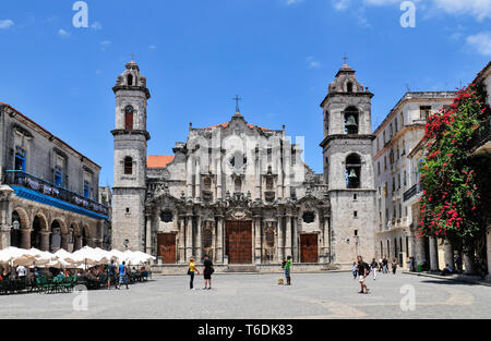 Havanna Kathedrale, Plaza de la Catedral Havanna, Kuba Stockfoto