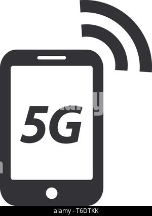 5G Handy Symbol Symbol der 5. Generation, Wireless Internet Stock Vektor