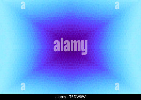 Abstrakte violett und türkis leuchtenden Farbverlauf Hintergrund. Textur mit Pixel quadratische Blöcke. Mosaik Muster. Stockfoto