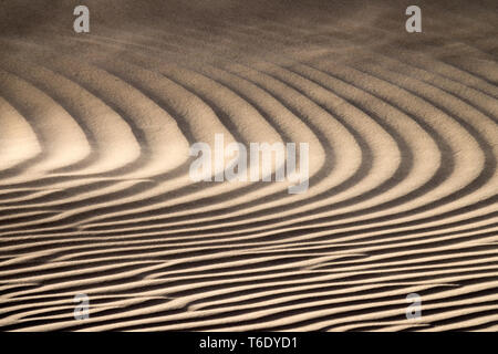 Wind weht über Sanddünen Stockfoto