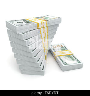 3D-Rendering viele Packungen von US-Dollar Stockfoto