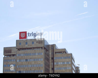 LJUBLJANA, Slowenien - 22. MÄRZ 2019: Zavarovalnica Triglav Hauptgebäude Stockfoto