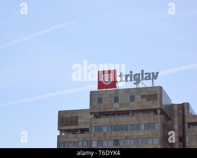 LJUBLJANA, Slowenien - 22. MÄRZ 2019: Zavarovalnica Triglav Hauptgebäude Stockfoto