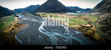 High Country Flüsse South Island, Neuseeland Stockfoto