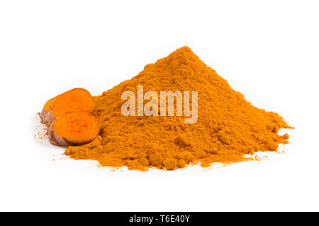 Gelbwurz und Pulver Stockfoto