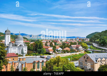 Blick über die Stadt von Sighisoara Stockfoto