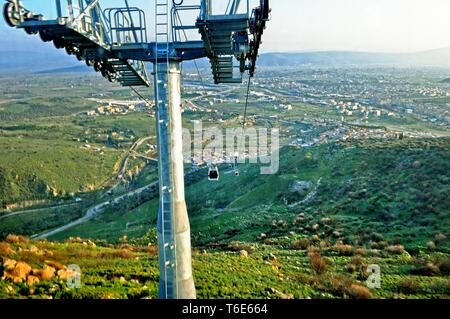 Pergamon Seilbahn, die Sie in der alten Welt Stockfoto