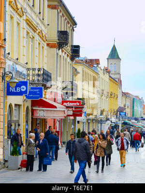 Chirok Sokak Straße. Bitola, Mazedonien Stockfoto