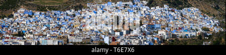 Panorama der Blauen Stadt Chefchaouen Stockfoto