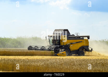 Mähdrescher. Landwirtschaftliche Maschinen. Stockfoto