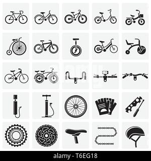 Fahrrad ähnliche Symbole Quadrate auf Hintergrund für Grafik- und Webdesign. Einfachen Vektor unterzeichnen. Internet Konzept Symbol für Website Taste oder Mobile Stock Vektor