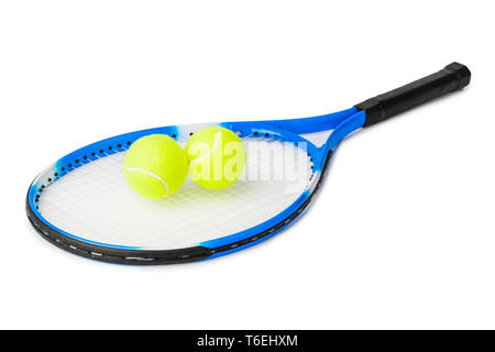 Tennisschläger und Bällen Stockfoto