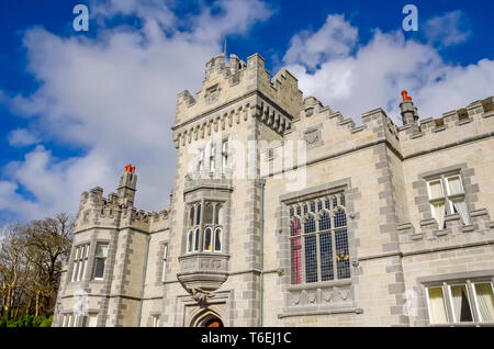 Kylemore Abbey Schloss außen Details, Connemara, Galway, Irland Stockfoto