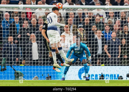 30 April 2019 London, England Champions League 2018-2019 Tottenham Hotspur v Ajax Amsterdam l+r Dele Alli (Tottenham Hotspurs) Stockfoto