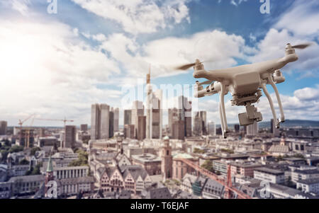Drohne über Frankfurt Skyline Stockfoto