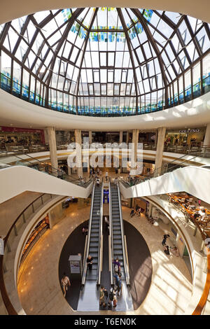 Glaskuppel des Koe Galerie, Düsseldorf, Rheinland, Nordrhein-Westfalen, Deutschland, Europa Stockfoto