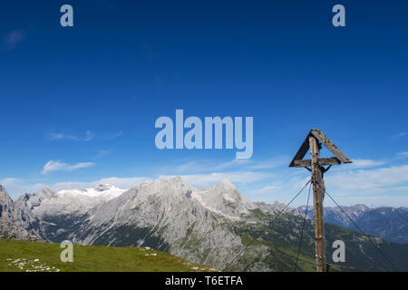 Auf der Zugspitze, dem höchsten Berg in Deutschland Stockfoto