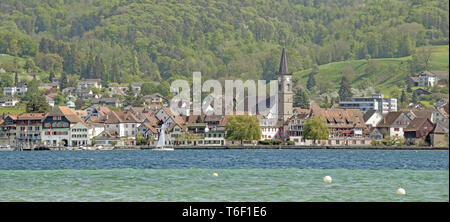 Blick von Hemmenhofen auf der Höri zu Steckborn Schweiz Stockfoto