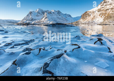 Lofoten Ostküste im Winter Stockfoto