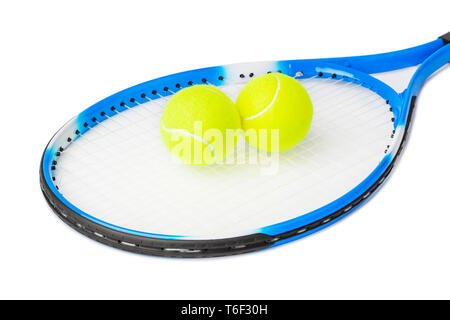 Tennisschläger und Bällen Stockfoto