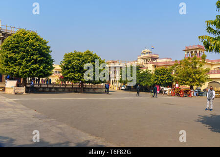 Jaipur, Indien - Februar 01, 2019: Square in der Nähe von City Palast in Jaipur Rajasthan Stockfoto