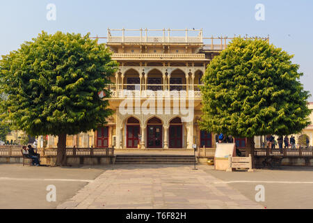 Jaipur, Indien - Februar 01, 2019: Blick von Mubarak Mahal im City Palace Stockfoto