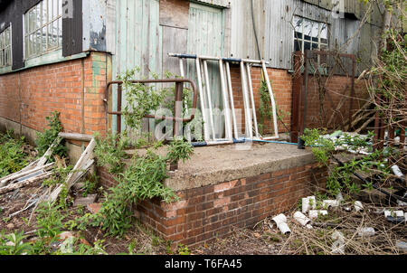 Stillgelegte Fabrik Laderampe Stockfoto