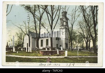 Detroit Publishing Company Ansichtskarte Reproduktion der St. John's Episcopal Church in 2401 East Broad Street in Richmond, Virginia, 1914. Von der New York Public Library. () Stockfoto