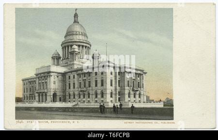 Detroit Publishing Company Ansichtskarte Reproduktion des State House in Providence, Rhode Island, 1914. Von der New York Public Library. () Stockfoto