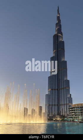 Der Burj Khalifa in Dubai Stockfoto