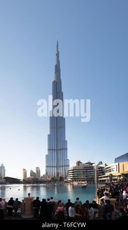 Der Burj Khalifa in Dubai Stockfoto