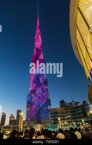 Der Burj Khalifa in Dubai Stockfoto