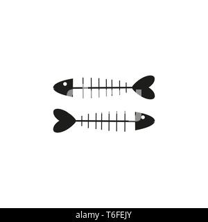 Fisch silhouette Symbol einfache Flat Style Vector Illustration auf weißem Hintergrund. EPS 10. Stock Vektor