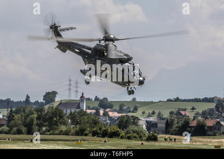 Helikopter der Schweizer Luftwaffe, Beromünster, Luzern, Schweiz, Europa Stockfoto