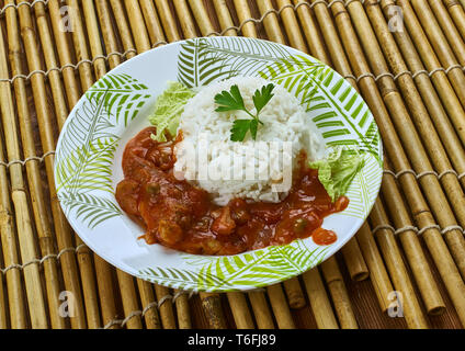 Kerala Boatman Fisch Curry Stockfoto