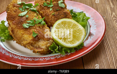 Creole in der Pfanne gebratener Fisch Stockfoto