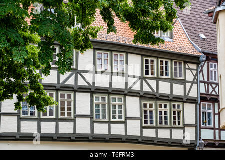 UNESCO-Weltkulturerbe Stadt Quedlinburg, Harz, Sachsen-Anhalt, Deutschland Stockfoto