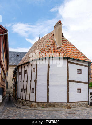 UNESCO-Weltkulturerbe Stadt Quedlinburg, Harz, Sachsen-Anhalt, Deutschland Stockfoto