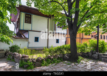 Haus aus der Zeit der Bulgarischen Wiedergeburt in der Altstadt von Plovdiv, der Europäischen Kulturhauptstadt, Bulgarien, Europa Stockfoto