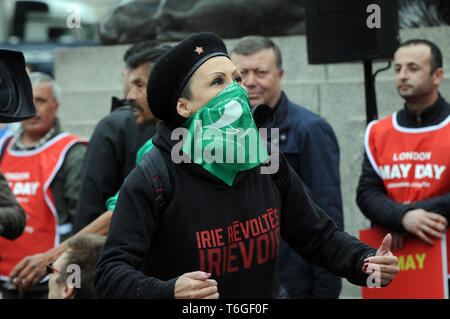 London, Großbritannien. Mai, 2019. Mayday Rallye auf dem Trafalgar Square. Credit: JOHNNY ARMSTEAD/Alamy leben Nachrichten Stockfoto