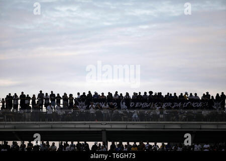 SP - Sao Paulo - 01/05/2019 - Brasilien A2019, Korinther gegen Chapecoense-Korinther Fans im Spiel gegen Chapecoense im Arena Korinther für die brasilianische Meisterschaft ein 2019. Foto: Daniel Vorley/AGIF Stockfoto