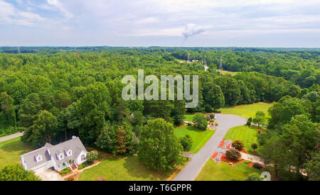 Typische amerikanische Country Subdivision Nachbarschaft Antenne Stockfoto