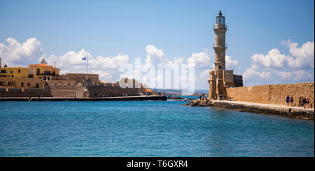 Die alten venezianischen Hafen von Chania, Kreta. Stockfoto