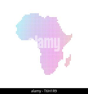 Gepunktete Karte des afrikanischen Kontinents Vector Illustration Stock Vektor