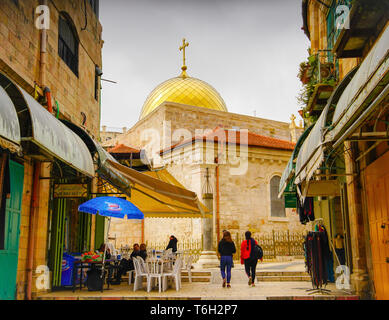 Ansicht der Griechisch-orthodoxen Kirche von Saint John in Jerusalem, Israel. Stockfoto