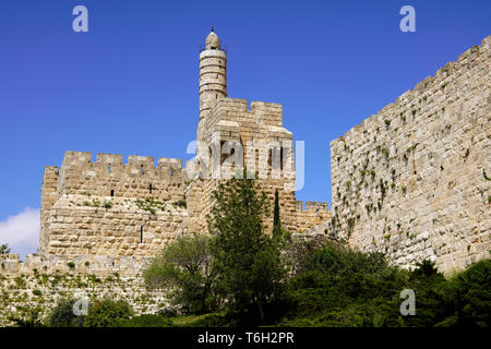 Die alten Mauern, die alten Jerusalem, Israel. Stockfoto