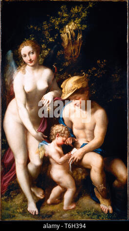 Correggio (Antonio Allegri) Merkur und Venus mit Amor â € "die Schule der Liebe € - 1640 Stockfoto