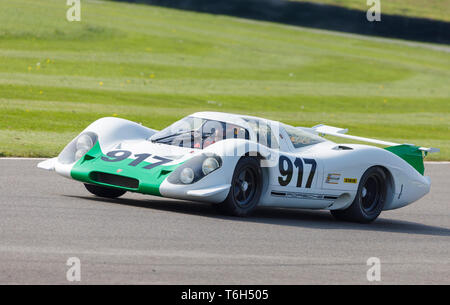 1969 Porsche 917, Chassis-001, auf einer Kundgebung am 77. Goodwood GRRC Mitgliederversammlung, Sussex, UK. Stockfoto