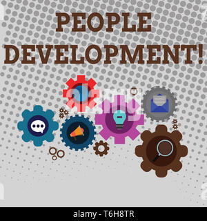 Handschrift Text schreiben Menschen Entwicklung. Konzeptionelle foto Mitarbeiter ermutigt, neue oder erweiterte Fähigkeiten Eingestellt von Global Online Social Netw zu erwerben. Stockfoto