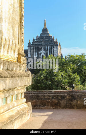 Blick auf den Tempeln, Stupas und Payas von Bagan, Myanmar Stockfoto